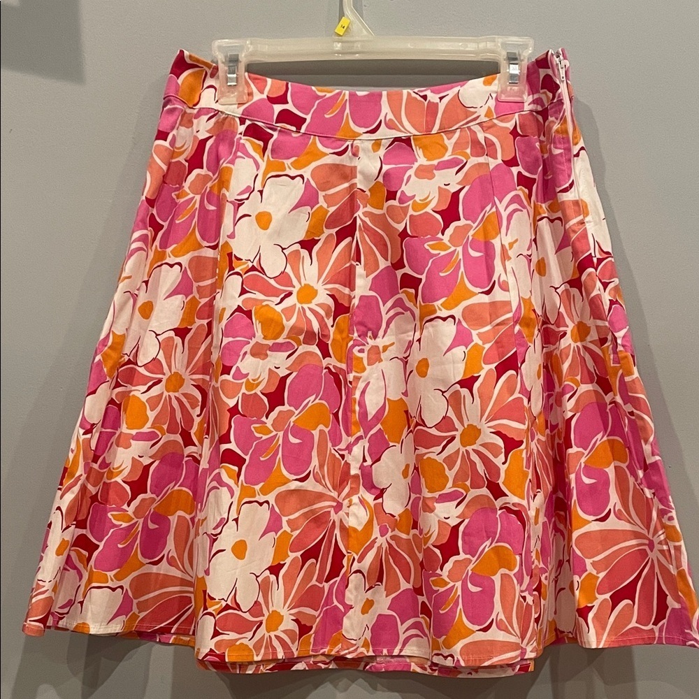 Floral Pink and Orange Women's Skirt